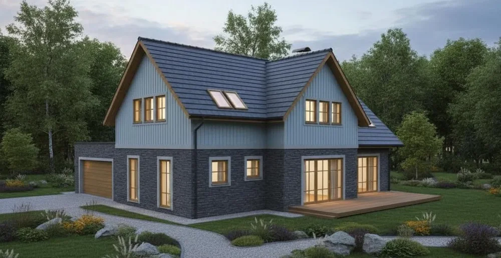 Проект Двухэтажный дом 13 на 13, 213 м2