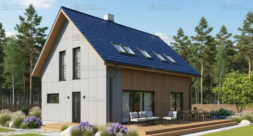 Проект Двухэтажный дом 10 на 10, 131 м2